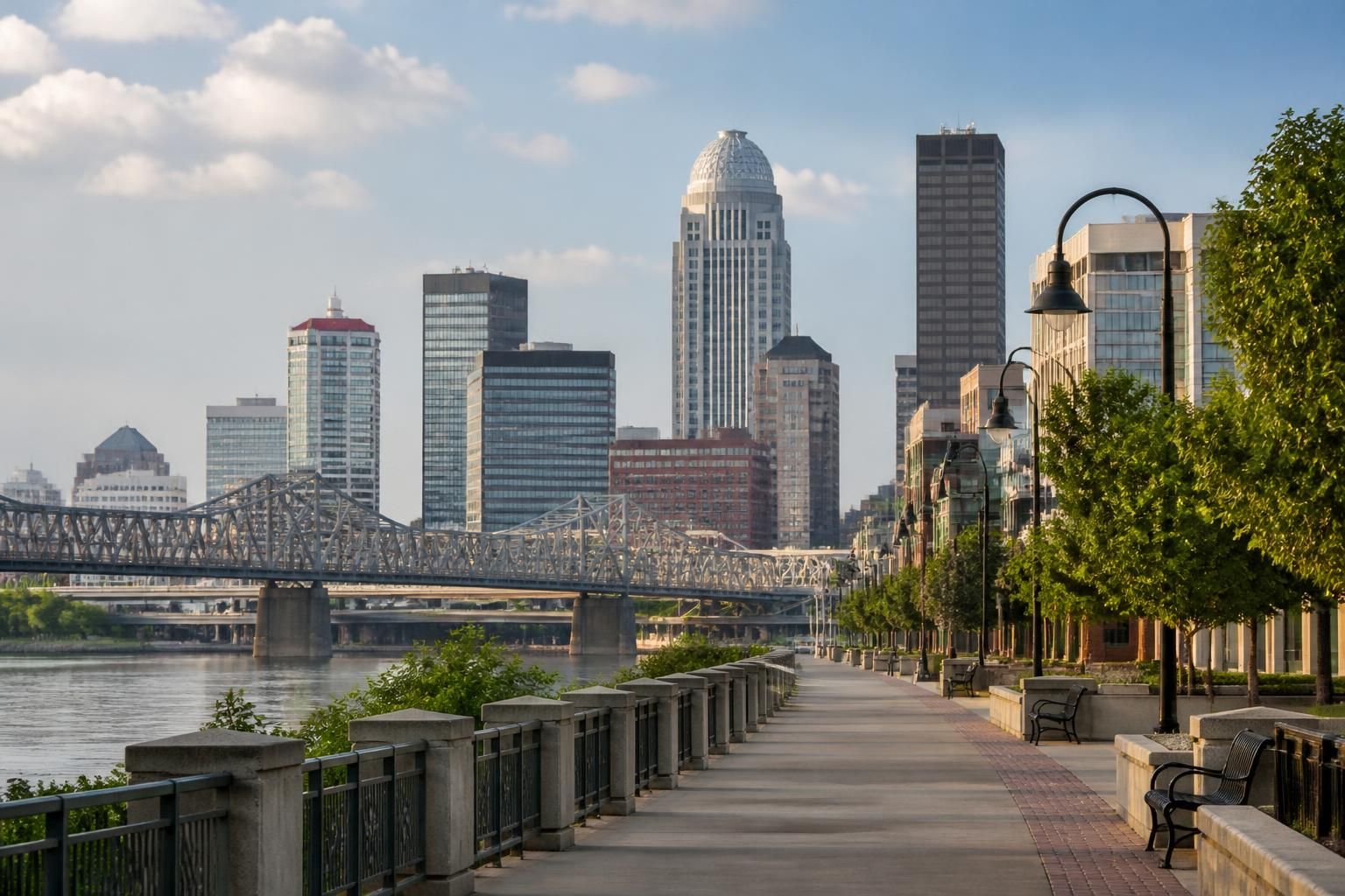 Refined urban streetscape in Louisville, Kentucky