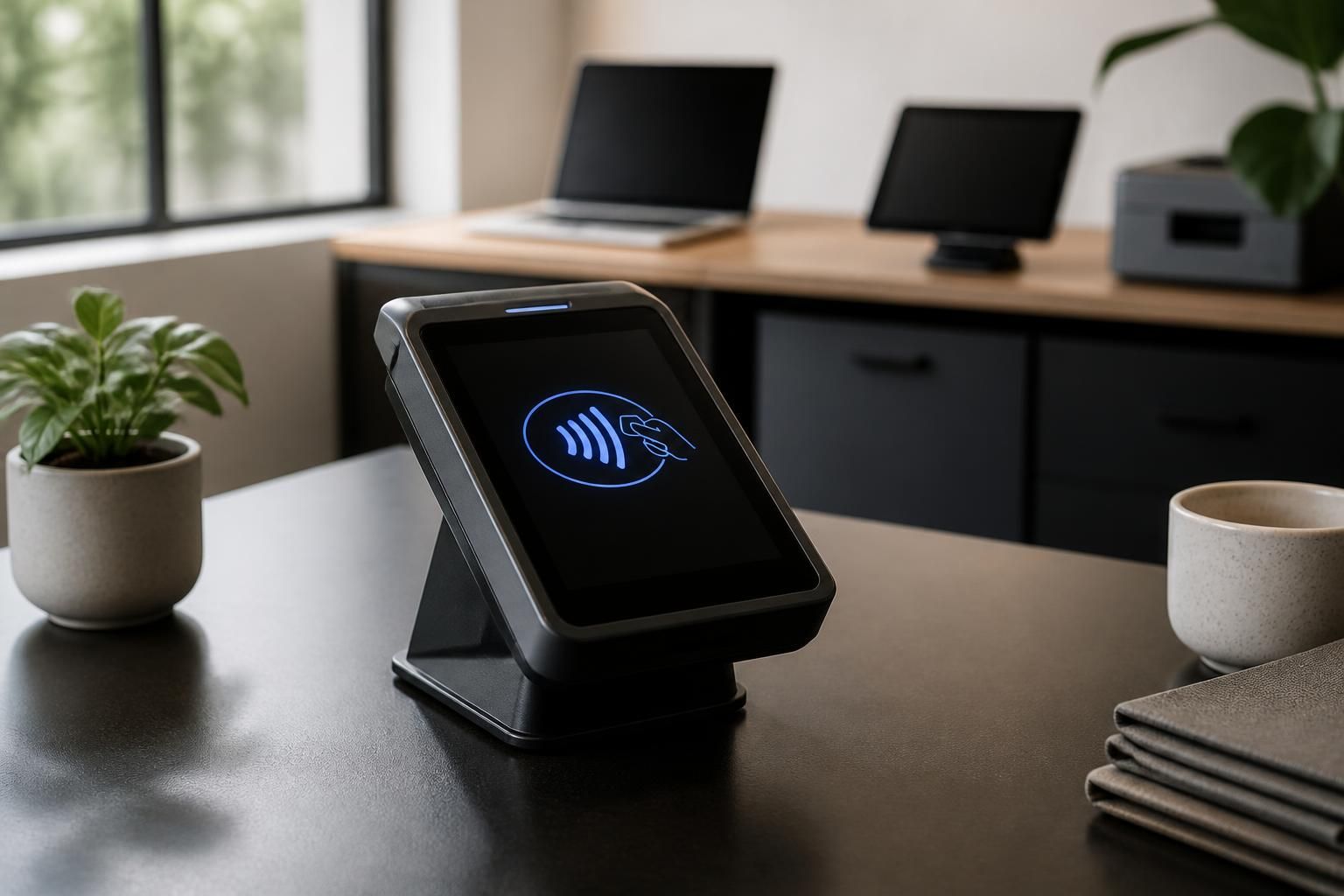 Clean checkout station representing payment gateway integration